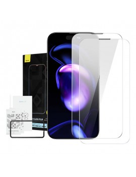 Baseus Προστατευτικό Οθόνης Crystal Tempered Glass Dust-proof 0.3mm για iPhone 14 Pro Max (2τμχ) (Διαφανές)