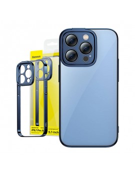 Baseus Θήκη Glitter και Προστατευτικό Οθόνης Tempered Glass για iPhone 14 Pro Max (Μπλε/Διαφανές)