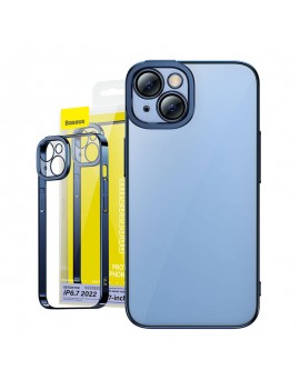Baseus Θήκη Glitter και Προστατευτικό Οθόνης Tempered Glass για iPhone 14 Plus (Μπλε-Διαφανές)