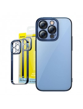 Baseus Θήκη Glitter και Προστατευτικό Οθόνης Tempered Glass για iPhone 14 Pro (Μπλε/Διαφανές)