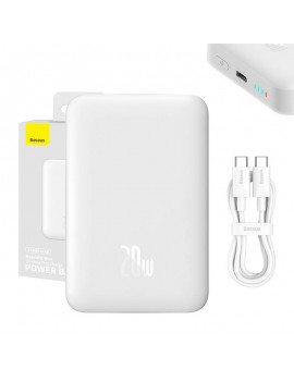 Baseus Powerbank Magnetic Mini MagSafe 10000mAh, USB-C 20W (Λευκό)