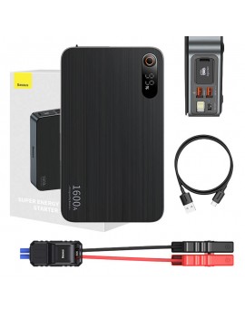Baseus Φορητός Εκκινητής Μπαταρίας Αυτοκινήτου/Powerbank Super Energy PRO 1600A USB (Μαύρο)
