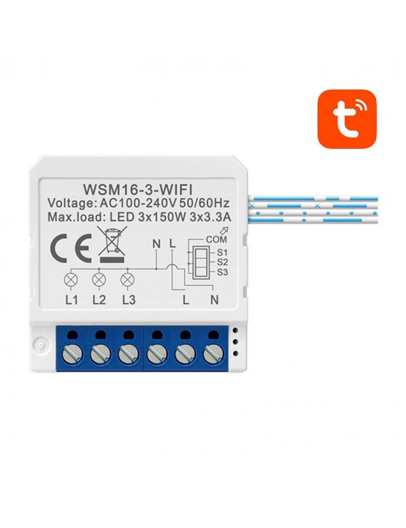 Avatto Έξυπνος Ενδιάμεσος Διακόπτης WiFi WSM16-W3 TUYA (Λευκό)