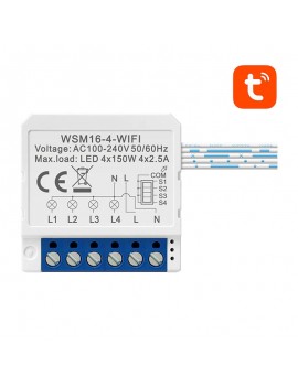 Avatto Έξυπνος Ενδιάμεσος Διακόπτης WiFi WSM16-W4 TUYA (Λευκό)