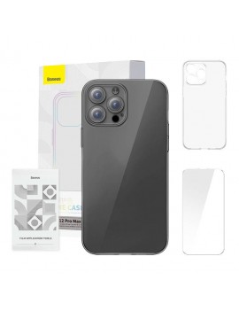 Baseus Θήκη Crystal Clear για 12 iPhone Pro Max + Προστατευτικό Οθόνης Tempered Glass (Διαφανές)