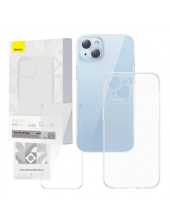 Baseus Θήκη και Προστατευτικό Οθόνης Tempered Glass Corning για iPhone 14 Plus (Διαφανές)