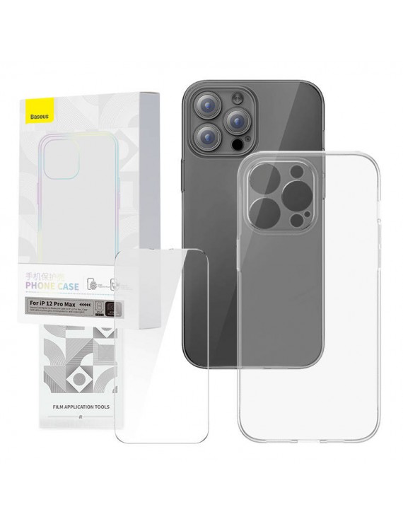 Baseus Θήκη και Προστατευτικό Οθόνης Tempered Glass Corning για iPhone 12 Pro Max (Διαφανές)