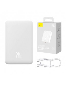 Baseus Powerbank Magnetic Mini MagSafe 20000mAh, USB-C 20W (Λευκό)