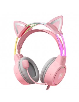 ONIKUMA Ακουστικά Gaming X15Pro με Αυτιά Γάτας (Ροζ)