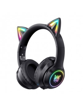 ONIKUMA Ασύρματα Ακουστικά Gaming B90 με Αυτιά Γάτας (Μαύρο)