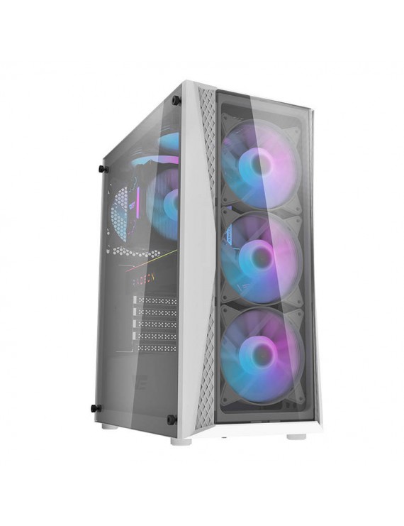 Darkflash DK352 Plus θήκη υπολογιστή (μαύρο και λευκό) + 4 ανεμιστήρες ARGB