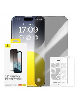 Baseus Προστατευτικό Οθόνης Tempered Glass Diamond με Φίλτρο Ιδιωτικότητας για iPhone 15 Plus (Διαφανές)