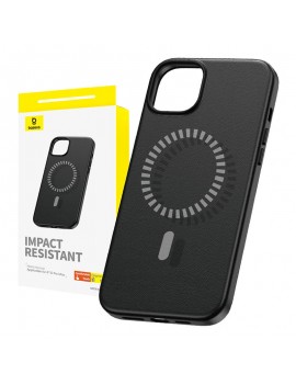 Baseus Μαγνητική Θήκη Τηλεφώνου Fauxther Series για iPhone 15 ProMax (Μαύρο)