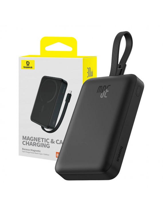Baseus Powerbank Magnetic Mini MagSafe 10000mAh, USB-C 30W (Μαύρο)
