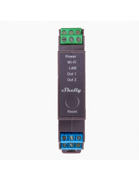 Shelly Pro 2 DIN Rail 2-channel Relay, WiFi/LAN