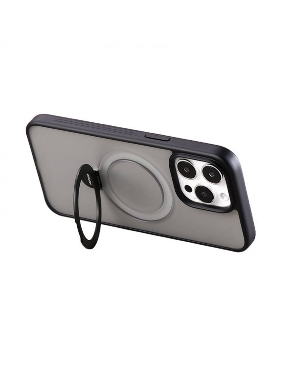 Magnetic protective phone case with holder Joyroom JR-BP004 for iPhone 15 Pro (black)
