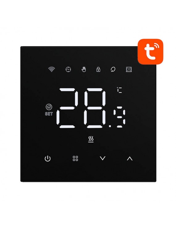Avatto Έξυπνος Θερμοστάτης WT410-16A-B για Ηλεκτρική Θέρμανση 16A Wi-Fi (Μαύρο)