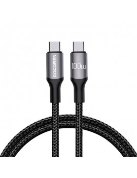 Fast Charging cable Rocoren USB-C to USB-C Retro Series 3m 100W (grey)