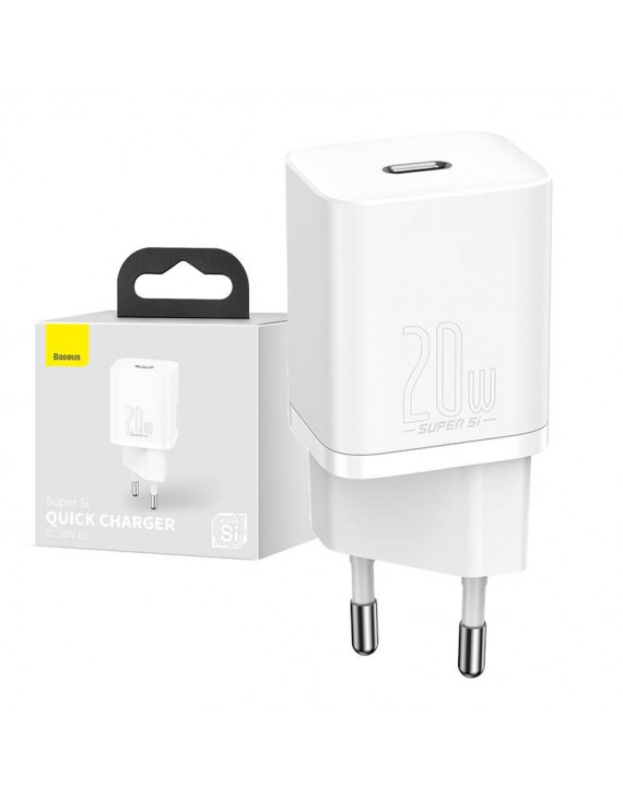Baseus Γρήγορος Φορτιστής Super Si 1C 20W (Λευκό)