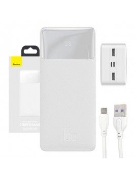 Baseus Powerbank Bipow 30000mAh, 2xUSB, USB-C, 15W (Λευκό)