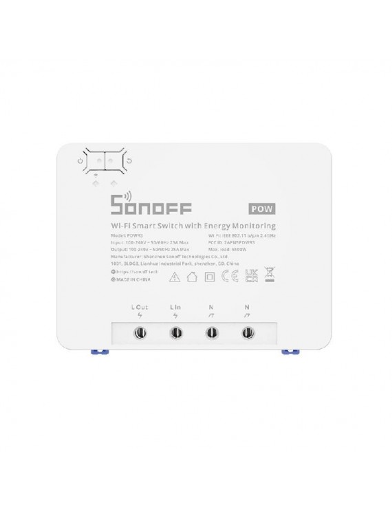 Sonoff Έξυπνος Ενδιάμεσος Διακόπτης WiFi με Παρακολούθηση Ενέργειας POWR3 (25A/5500W) (Λευκό)
