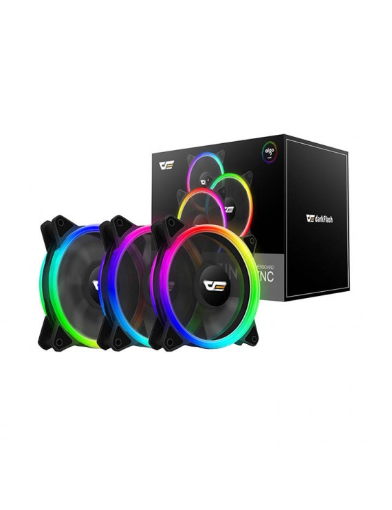 Darkflash Σετ ανεμιστήρων PC ARGB DR12 Pro 3σε1 120x120 (Μαύρο)