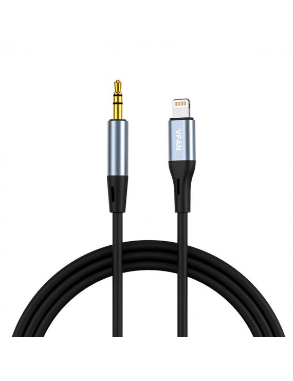 Cable VFAN L05 Lightning to mini jack 3.5mm AUX, 1m (gray)