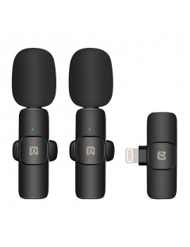 Puluz Ασύρματο Μικρόφωνο Lavalier PU3150B Lightning, 2τμχ (Μαύρο)