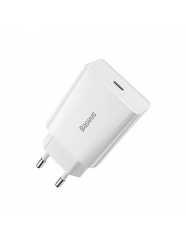 Ładowarka sieciowa Baseus Speed Mini Quick Charger, USB-C, PD, 3A, 20W (biała)