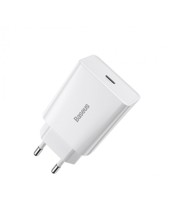 Ładowarka sieciowa Baseus Speed Mini Quick Charger, USB-C, PD, 3A, 20W (biała)