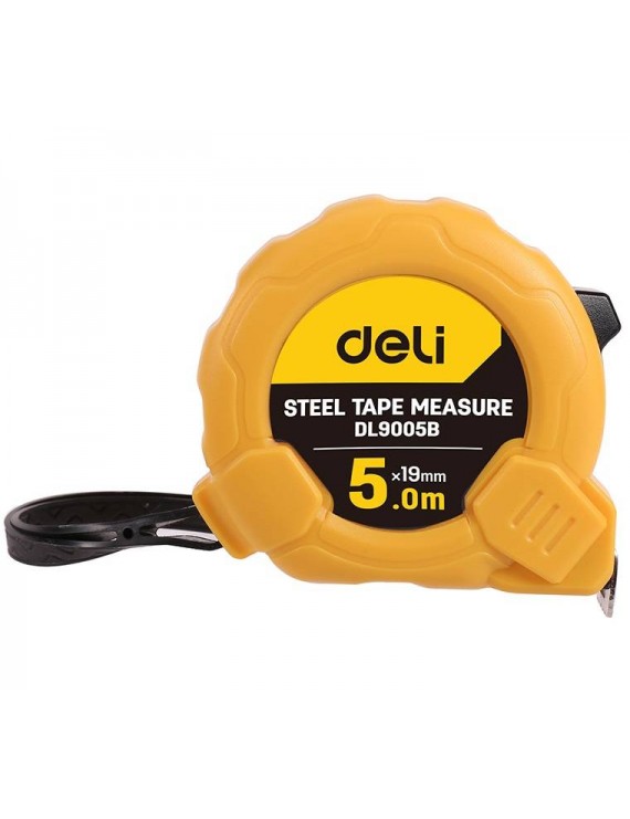 Steel Measuring Tape 5m/19mm Deli Tools EDL9005B (yellow)