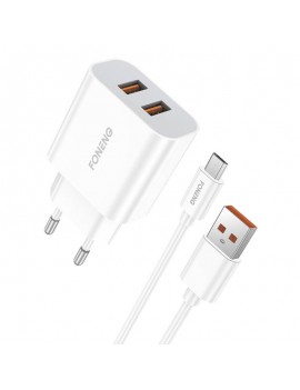 Fast charger Foneng 2x USB EU45 12W + USB Micro cable