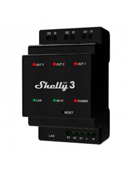 Shelly Pro 3 DIN Rail 3-channel Relay, WiFi/LAN