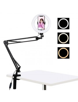 Desktop arm stand Puluz with 20cm LED Vlogging Ring PKT3089B