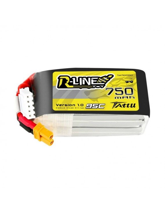 Battery Tattu R-Line 750mAh 14.8V 95C 4S1P JST-XHR