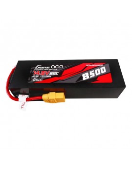 Gens ace G-Tech 8500mAh 14.8V 60C 4S1P Lipo Battery Pack PC Material Case with XT90 plug