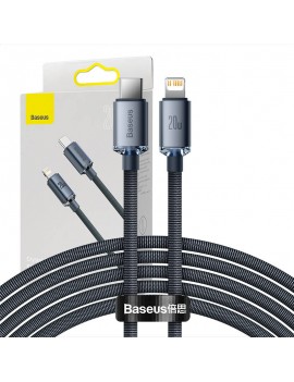 Baseus Καλώδιο USB-C σε Lightning Crystal Shine, 20W, PD, 2m (Μαύρο)