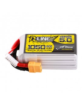 Tattu R-Line 5.0 1050mAh 22.2V 6S 150C XT60 Plug Battery