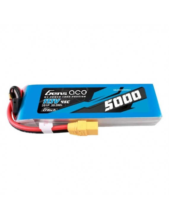 Gens ace G-Tech 5000mAh 11.1V 45C 3S1P lipo battery with XT90 Plug