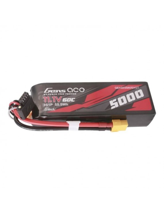 Gens ace G-Tech 5000mAh 11.1V 60C 3S1P Lipo With XT60 Plug