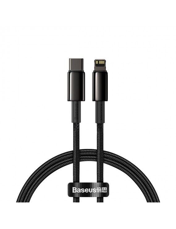 Baseus Καλώδιο USB-C σε Lightning Tungsten Gold PD 20W 1m (Μαύρο)