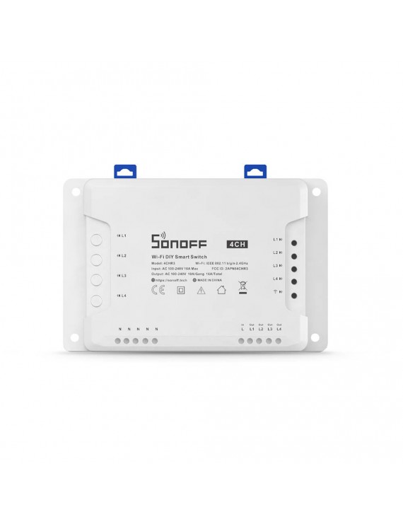 Sonoff Έξυπνος Ενδιάμεσος Διακόπτης WiFi 4CHR3 (Λευκό)