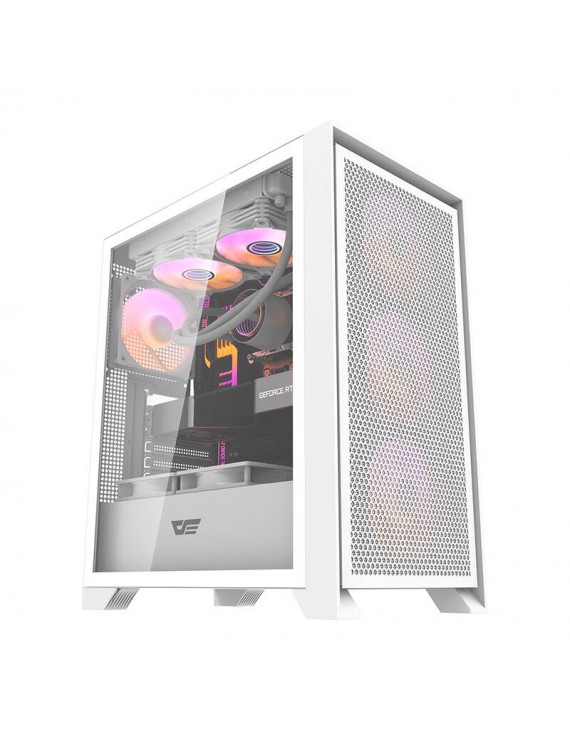 Darkflash DRX70 MESH θήκη υπολογιστή (λευκή) + 4 ανεμιστήρες RGB