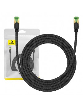 Baseus Καλώδιο Δικτύου Ethernet RJ45 Cat.8 με Πλεκτό Περίβλημα, 40Gbps, 2m (Μαύρο)