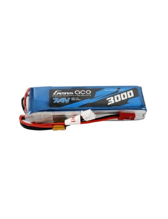 Battery  Gens Ace 3000mAh 7.4V 1C 2S1P LiPo