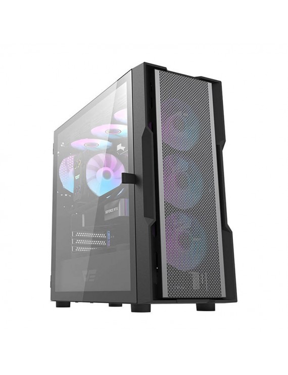 Darkflash DK431 Mesh  θήκη υπολογιστή (μαύρη) + 4 ανεμιστήρες ARGB