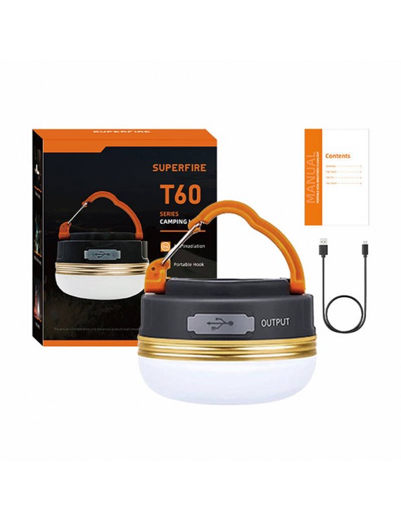 Camping lamp Superfire T60, 2,5W, 1000mAh