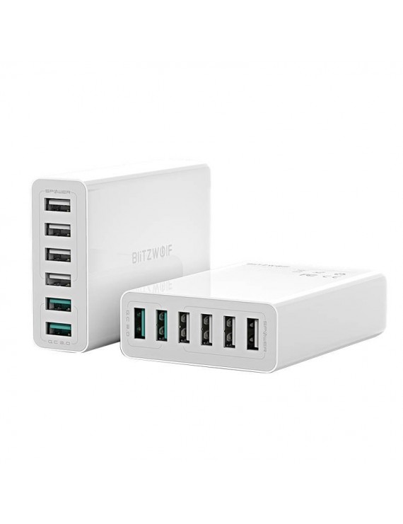 Blitzwolf Φορτιστής BW-S15 6x USB, QC 3.0, 60W (Λευκό)