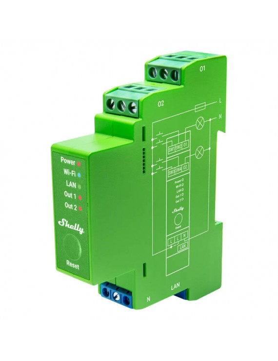 DIN Rail Smart Switch Shelly Pro Dimmer , 2 channels