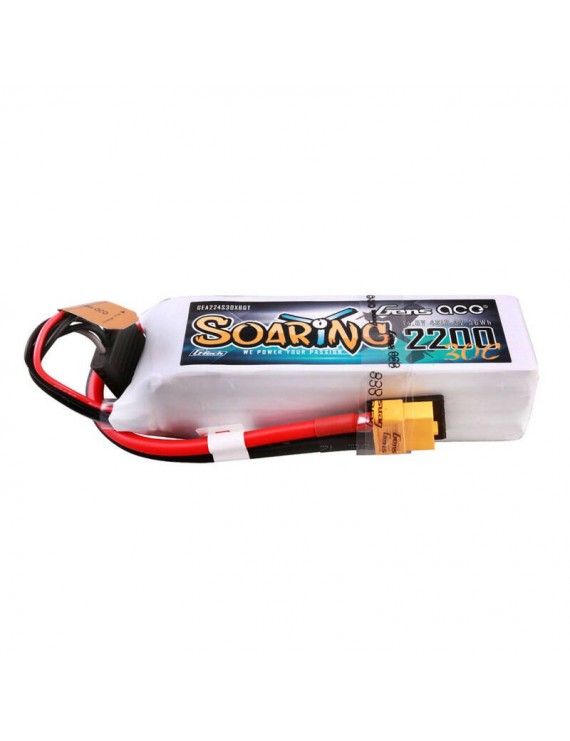 Gens ace G-Tech Soaring 2200mAh 14.8V 30C 4S1P Lipo Battery Pack with XT60 plug